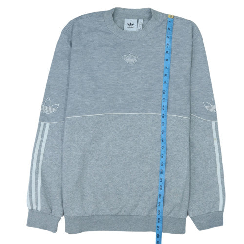 Adidas Men's Grey Crew Neck Sweatshirt M Long Sleeve Pullover