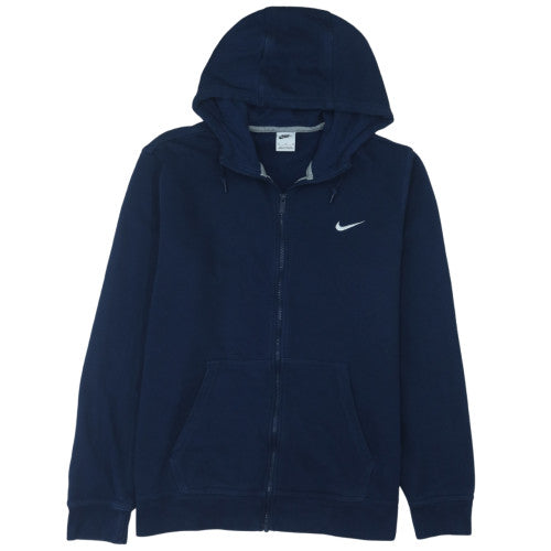 Nike Men's Navy Blue Full Zip Hoodie XL Cotton Blend
