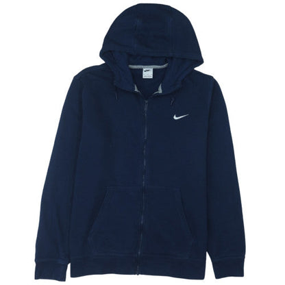 Nike Men's Navy Blue Full Zip Hoodie XL Cotton Blend