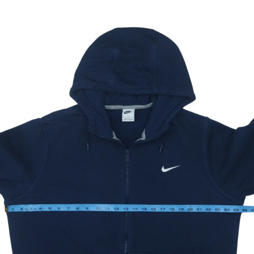 Nike Men's Navy Blue Full Zip Hoodie XL Cotton Blend