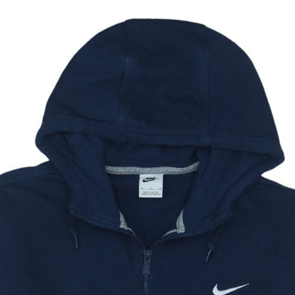 Nike Men's Navy Blue Full Zip Hoodie XL Cotton Blend