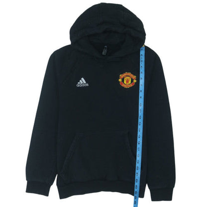Adidas Manchester United Black Hoodie Teens Size 7 Regular Fit