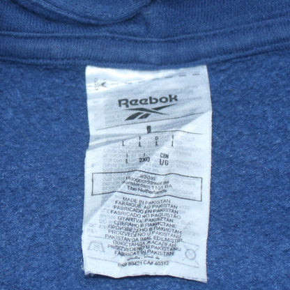 Reebok Men's Blue Pullover Hoodie L Graphic Logo Sportswear