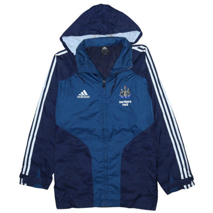 adidas Men Blue L Windbreaker Jacket Newcastle United Sports Hooded