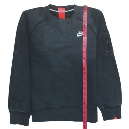 Nike Boys Black XS Pullover Sweatshirt Crew Neck Long Sleeve Fleece