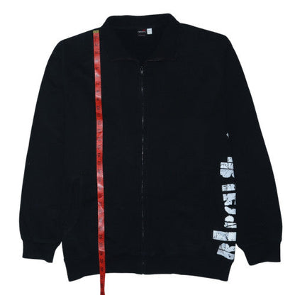 Rip Curl Mens Black 2XL Full Zip Sweatshirt with Logo Print
