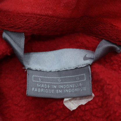 Nike Men's Red Pullover Hoodie L Regular Fleece Kangaroo Pocket