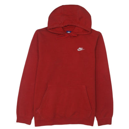 Nike Men's Red Pullover Hoodie L Fleece Logo Regular Fit