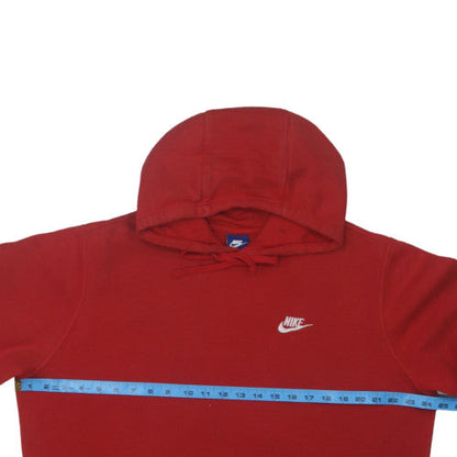 Nike Men's Red Pullover Hoodie L Fleece Logo Regular Fit