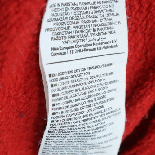 Nike Men's Red Pullover Hoodie L Fleece Logo Regular Fit