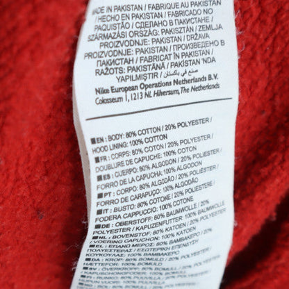 Nike Men's Red Pullover Hoodie L Fleece Logo Regular Fit