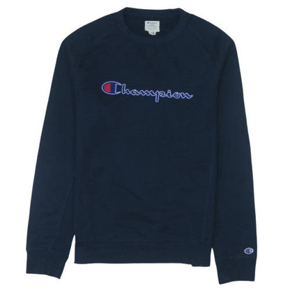 Champion Men's Blue Embroidered Logo Pullover Sweatshirt Size L