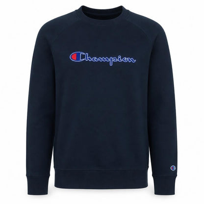 Champion Men's Blue Embroidered Logo Pullover Sweatshirt Size L