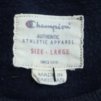 Champion Men's Blue Embroidered Logo Pullover Sweatshirt Size L
