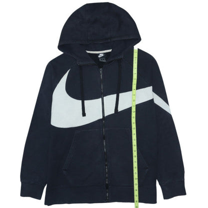 Nike Men's Black XL Full Zip Hoodie Sports Logo Cotton Blend