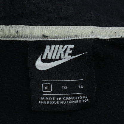 Nike Men's Black XL Full Zip Hoodie Sports Logo Cotton Blend