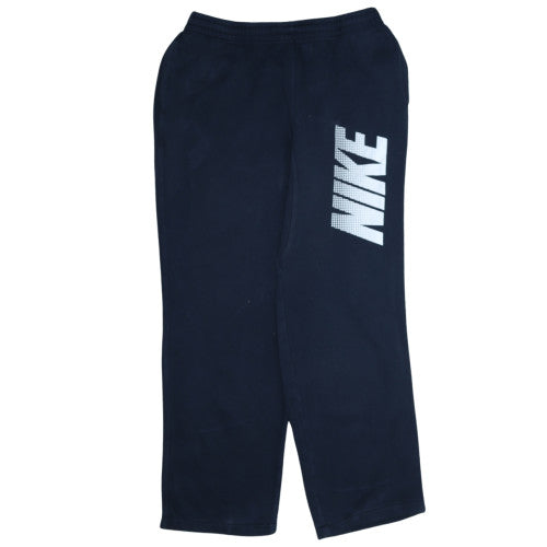 Nike Men's Black Cotton Blend Jogger Sweatpants L Logo Print