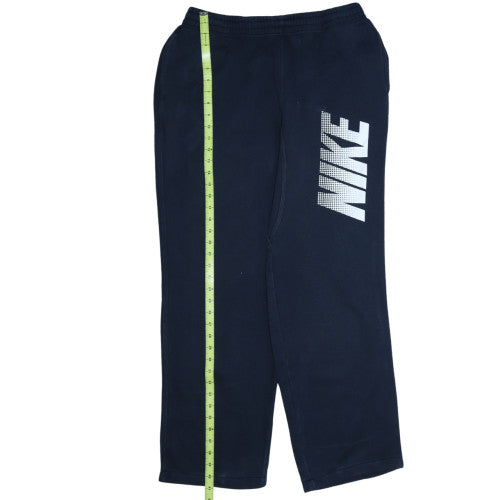 Nike Men's Black Cotton Blend Jogger Sweatpants L Logo Print