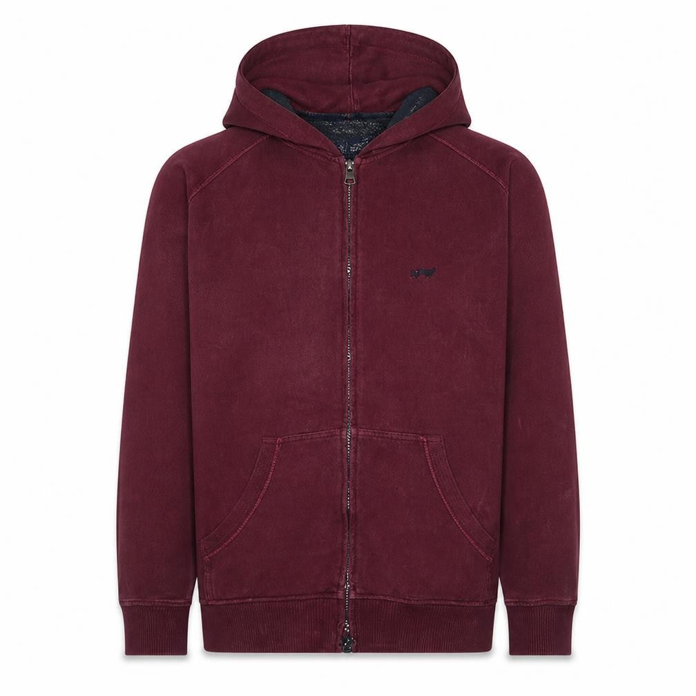 Armani Jeans Men's Red Full Zip Hooded Sweatshirt Size M