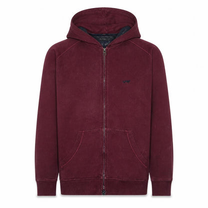 Armani Jeans Men's Red Full Zip Hooded Sweatshirt Size M