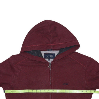 Armani Jeans Men's Red Full Zip Hooded Sweatshirt Size M