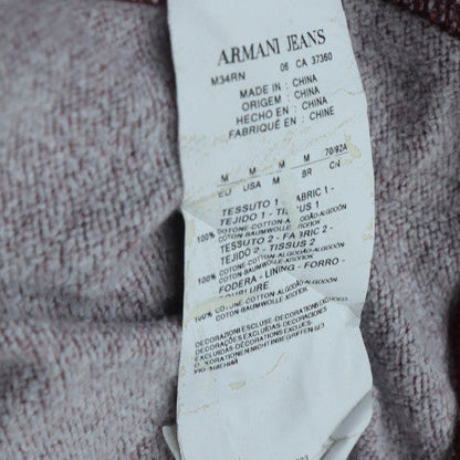 Armani Jeans Men's Red Full Zip Hooded Sweatshirt Size M