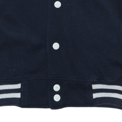 Awnhill Men's Blue London England Varsity Button Sweatshirt S