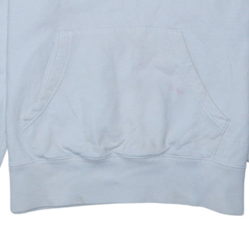 Champion Women White Pullover Hoodie Large 100% Cotton Embroidered Logo Sweatshirt