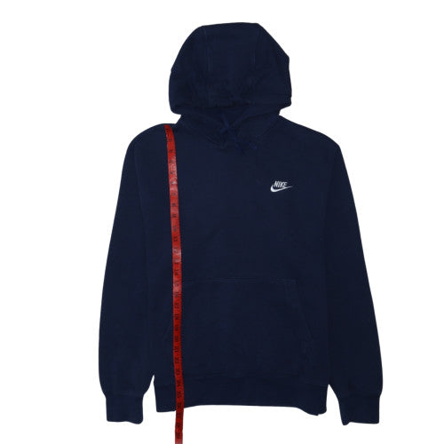 Nike Men's Blue Pullover Hoodie Medium Fleece Logo Sweatshirt