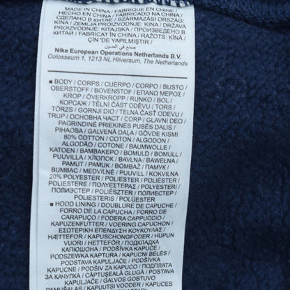 Nike Men's Blue Pullover Hoodie Medium Fleece Logo Sweatshirt