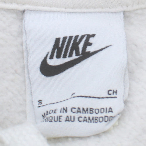 Nike Men's White Pullover Hoodie Small Regular Fit Logo Fleece