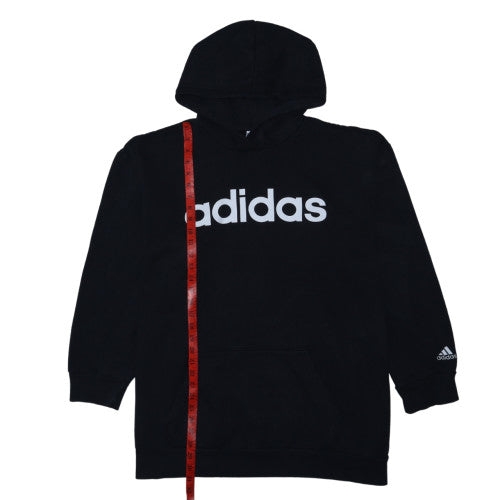 Adidas Womens Black 2XL Pullover Hoodie with Logo Print