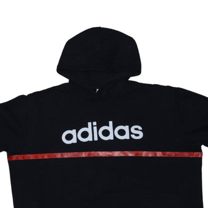 Adidas Womens Black 2XL Pullover Hoodie with Logo Print