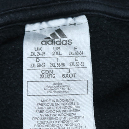 Adidas Womens Black 2XL Pullover Hoodie with Logo Print