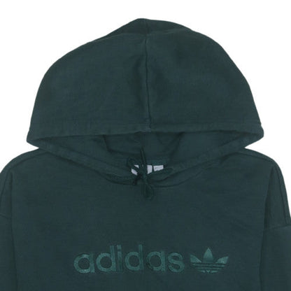 Adidas Women’s Green Pullover Hoodie Size 10 Hooded Logo Sweatshirt