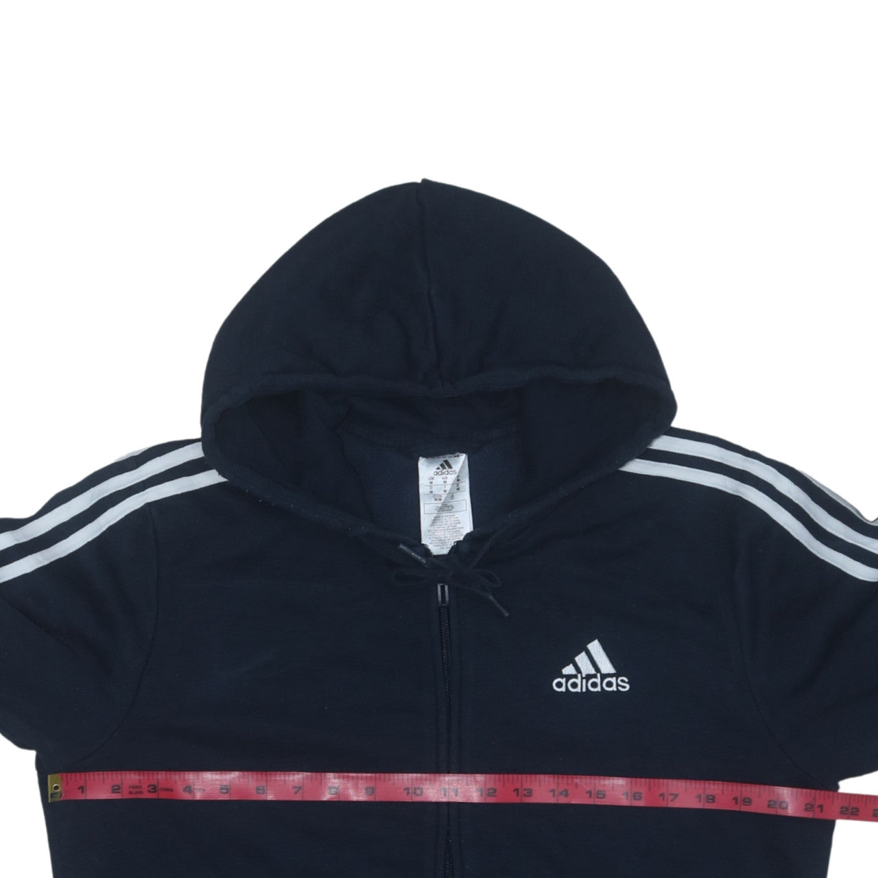 adidas Men Black Medium Full Zip Hoodie Sports Fleece