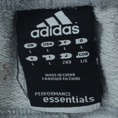 Adidas Mens Grey L Track Pants Performance Essentials Sportswear