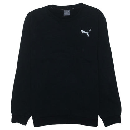Puma Mens Black L Crew Neck Pullover Sweatshirt Fleece Logo