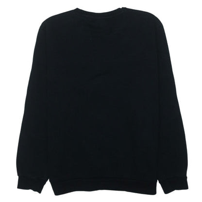 Puma Mens Black L Crew Neck Pullover Sweatshirt Fleece Logo