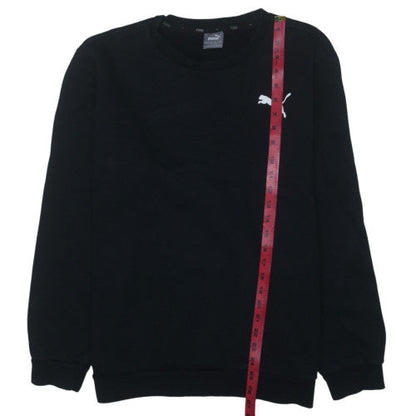Puma Mens Black L Crew Neck Pullover Sweatshirt Fleece Logo
