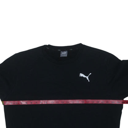 Puma Mens Black L Crew Neck Pullover Sweatshirt Fleece Logo