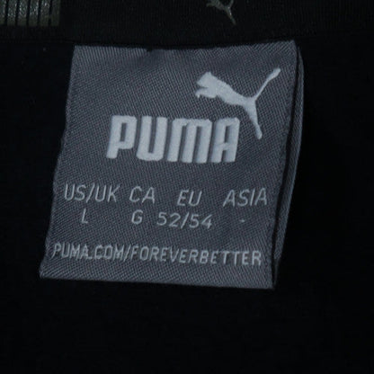 Puma Mens Black L Crew Neck Pullover Sweatshirt Fleece Logo