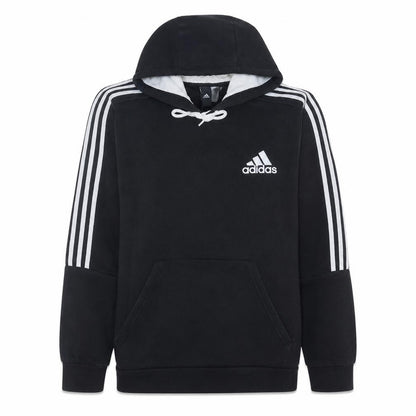adidas Mens Black Pullover Hoodie L Hooded Fleece Sweatshirt