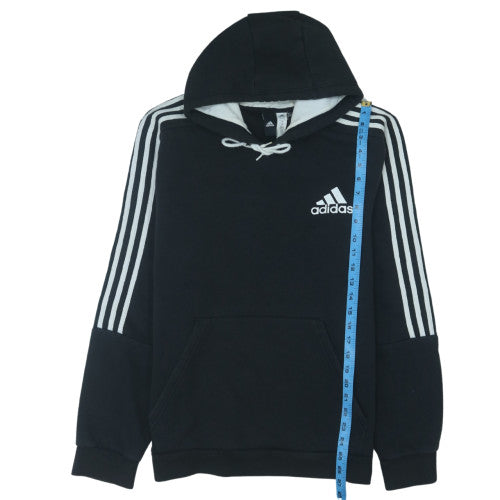 adidas Mens Black Pullover Hoodie L Hooded Fleece Sweatshirt