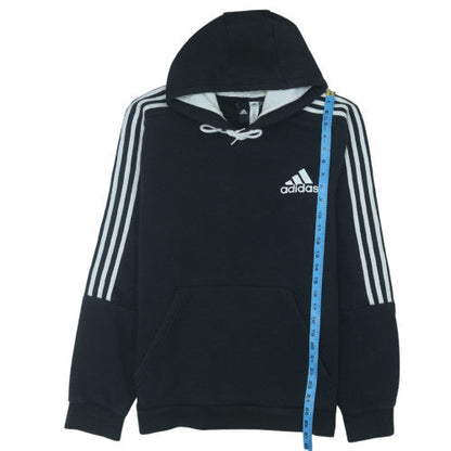 adidas Mens Black Pullover Hoodie L Hooded Fleece Sweatshirt
