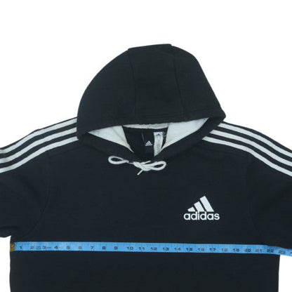 adidas Mens Black Pullover Hoodie L Hooded Fleece Sweatshirt