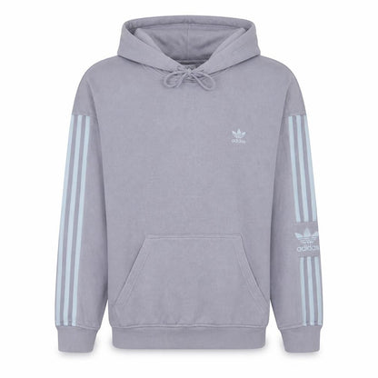 Front view of Adidas Men's Purple Pullover Hoodie, size M, Logo Fleece Sportswear
