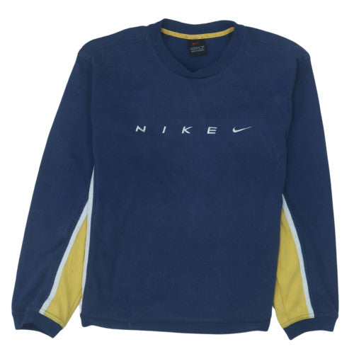 Nike Mens Blue Crew Neck Pullover Sweatshirt L Logo Sportswear