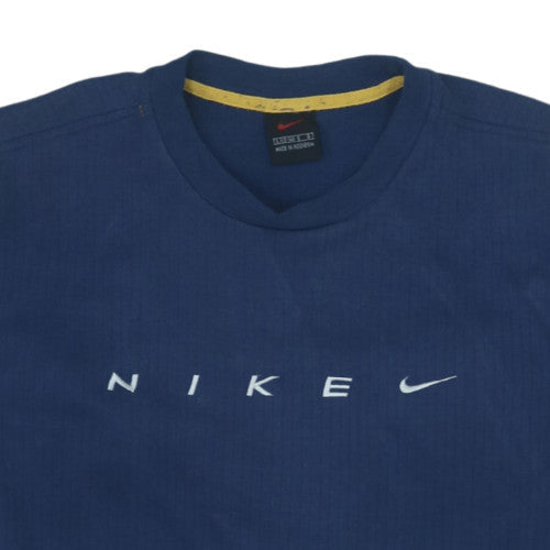 Nike Mens Blue Crew Neck Pullover Sweatshirt L Logo Sportswear