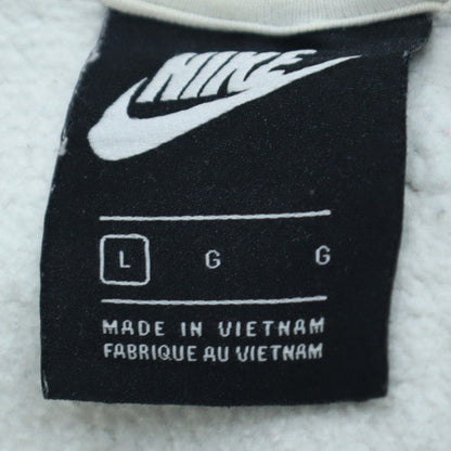 Nike Men's White Pullover Hoodie L Logo Fleece Sweatshirt